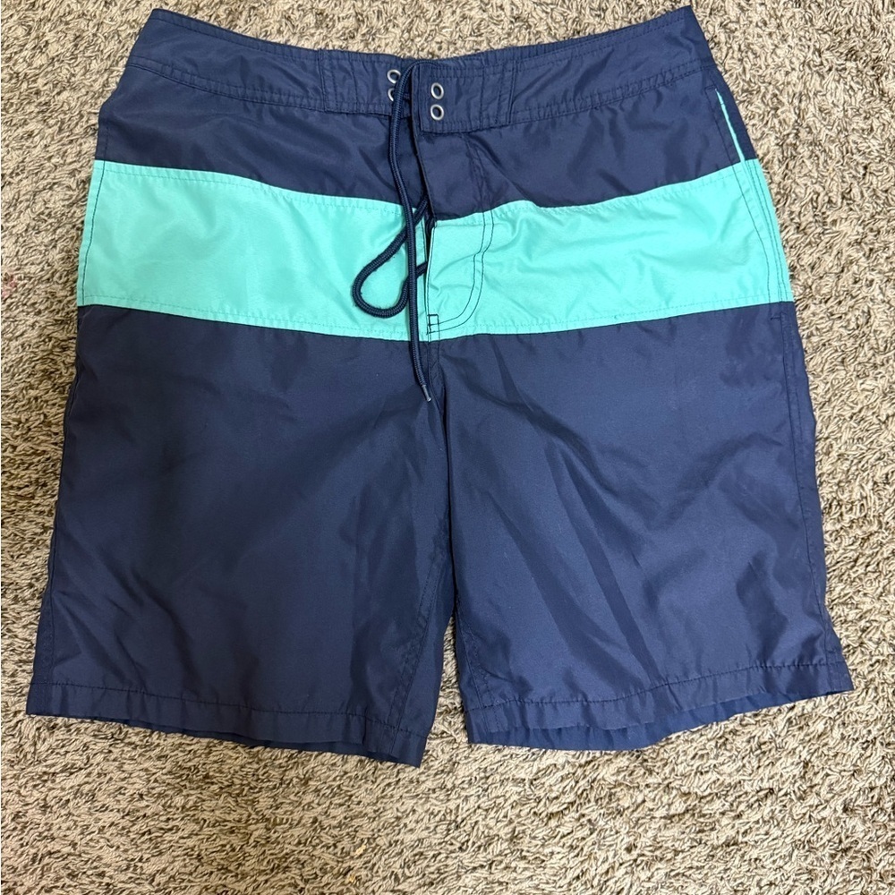GAP Men's Navy and Aqua Swim Board Shorts